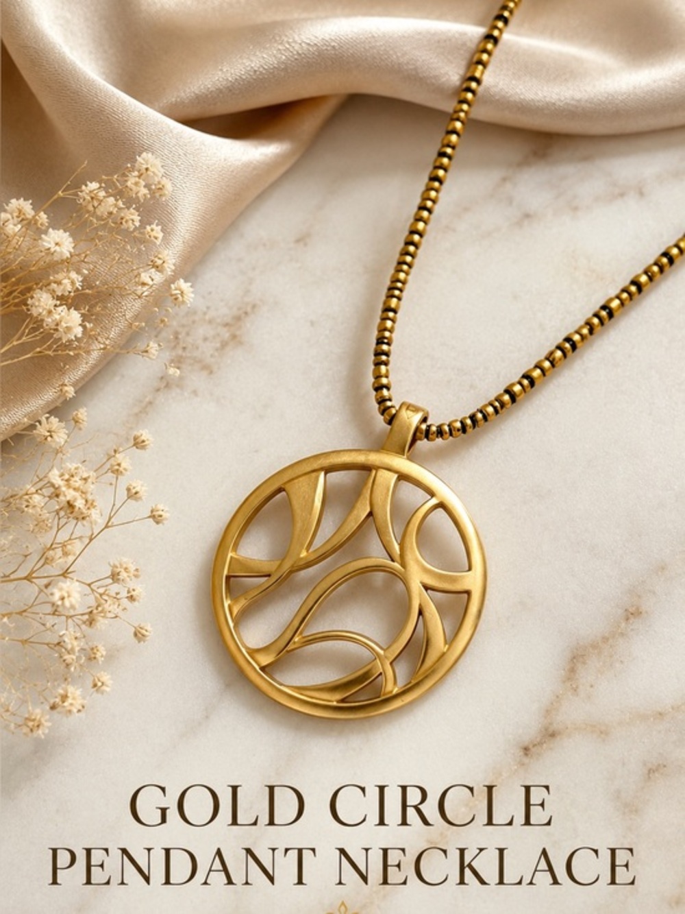 💛 Gold Pendant Necklace – Elegant Modern Statement Jewelry Gift